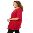 Perfect Roll-Tab-Sleeve Notch-Neck Tunic image number 2