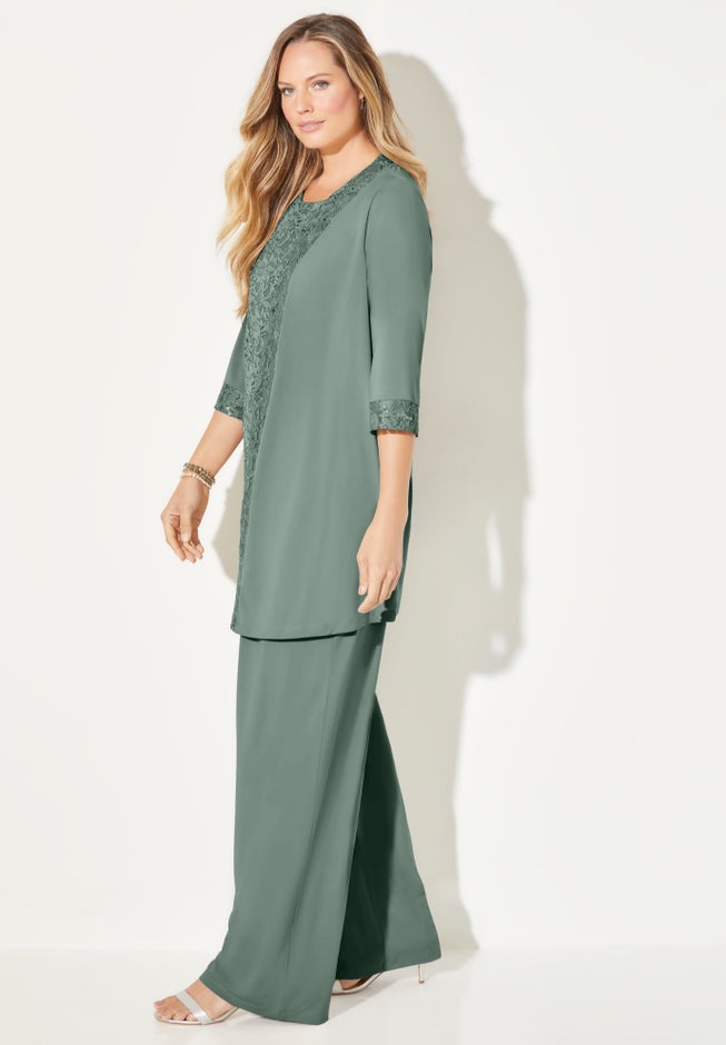 3-Piece Lace Gala Pant Suit image number 2