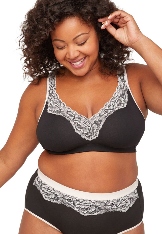 Cotton Comfort No-Wire Bra With Romantic Lace image number null