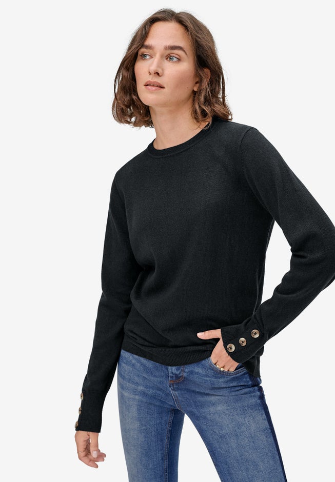 Button-Cuff Pullover image number 0