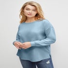 French Terry Blouson Sleeve Sweatshirt Tunic image number null