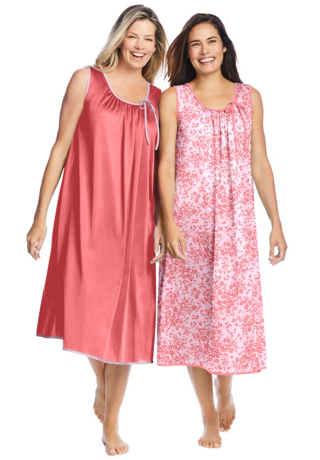 Only Necessities Plus Size 2-Pack Sleeveless Nightgown Only Necessities Plus Size 2-Pack Sleeveless Nightgown
