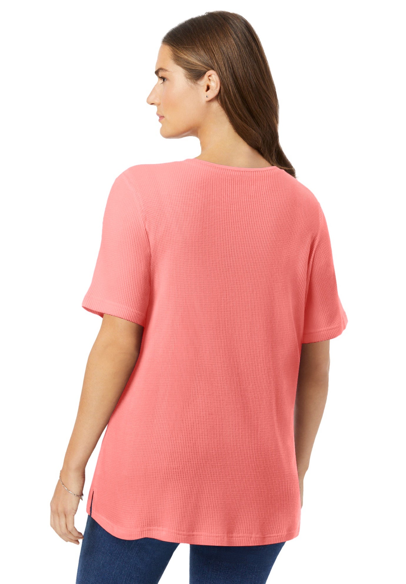 Waffle Thermal Satin Trim Tee image number 1