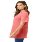 Waffle Thermal Satin Trim Tee image number null
