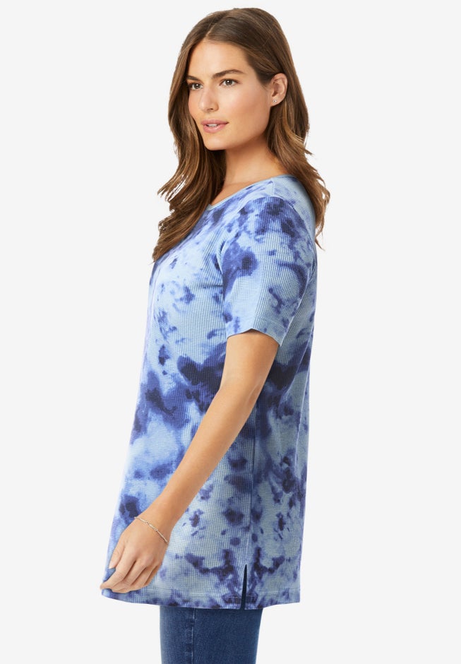 Waffle Thermal Satin Trim Tee image number 2