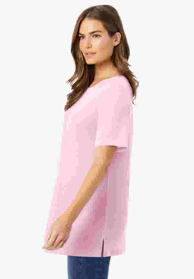 Waffle Thermal Satin Trim Tee image number 2