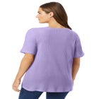 Waffle Thermal Satin Trim Tee image number null