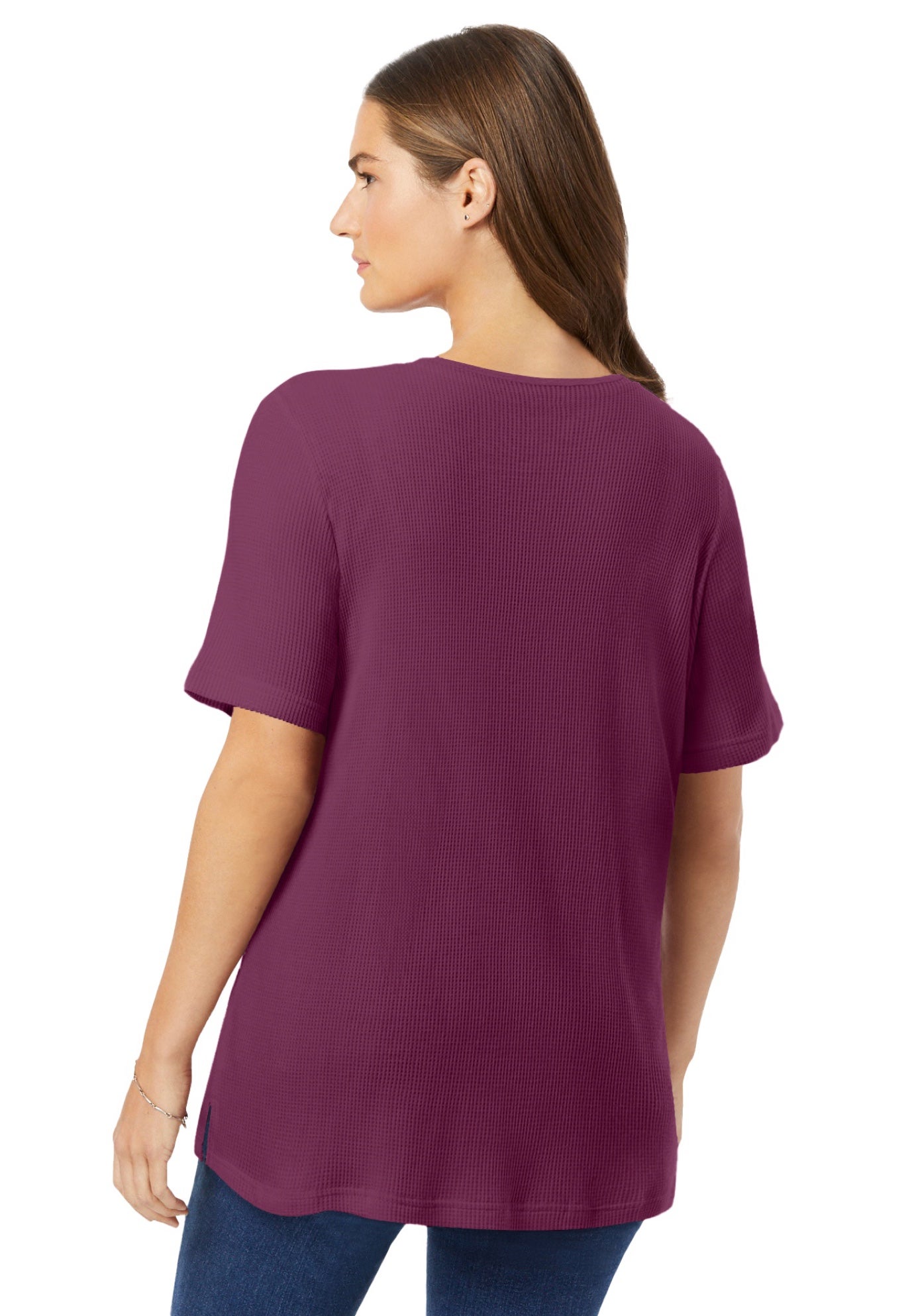 Waffle Thermal Satin Trim Tee image number 1