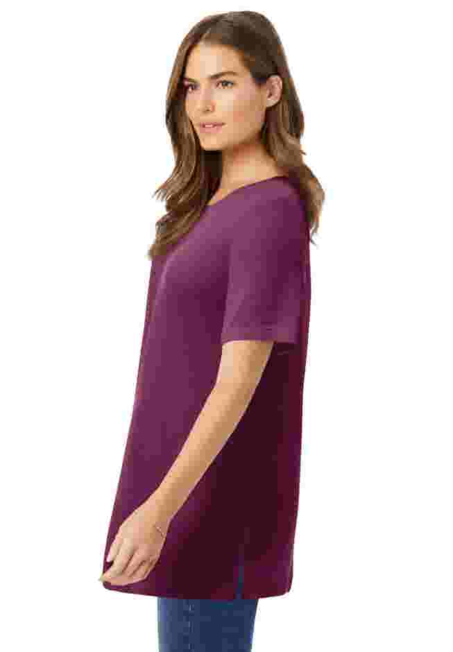Waffle Thermal Satin Trim Tee image number 2