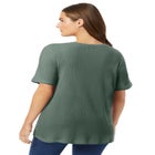 Waffle Thermal Satin Trim Tee image number null