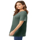 Waffle Thermal Satin Trim Tee image number null