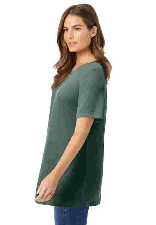 Waffle Thermal Satin Trim Tee image number 2