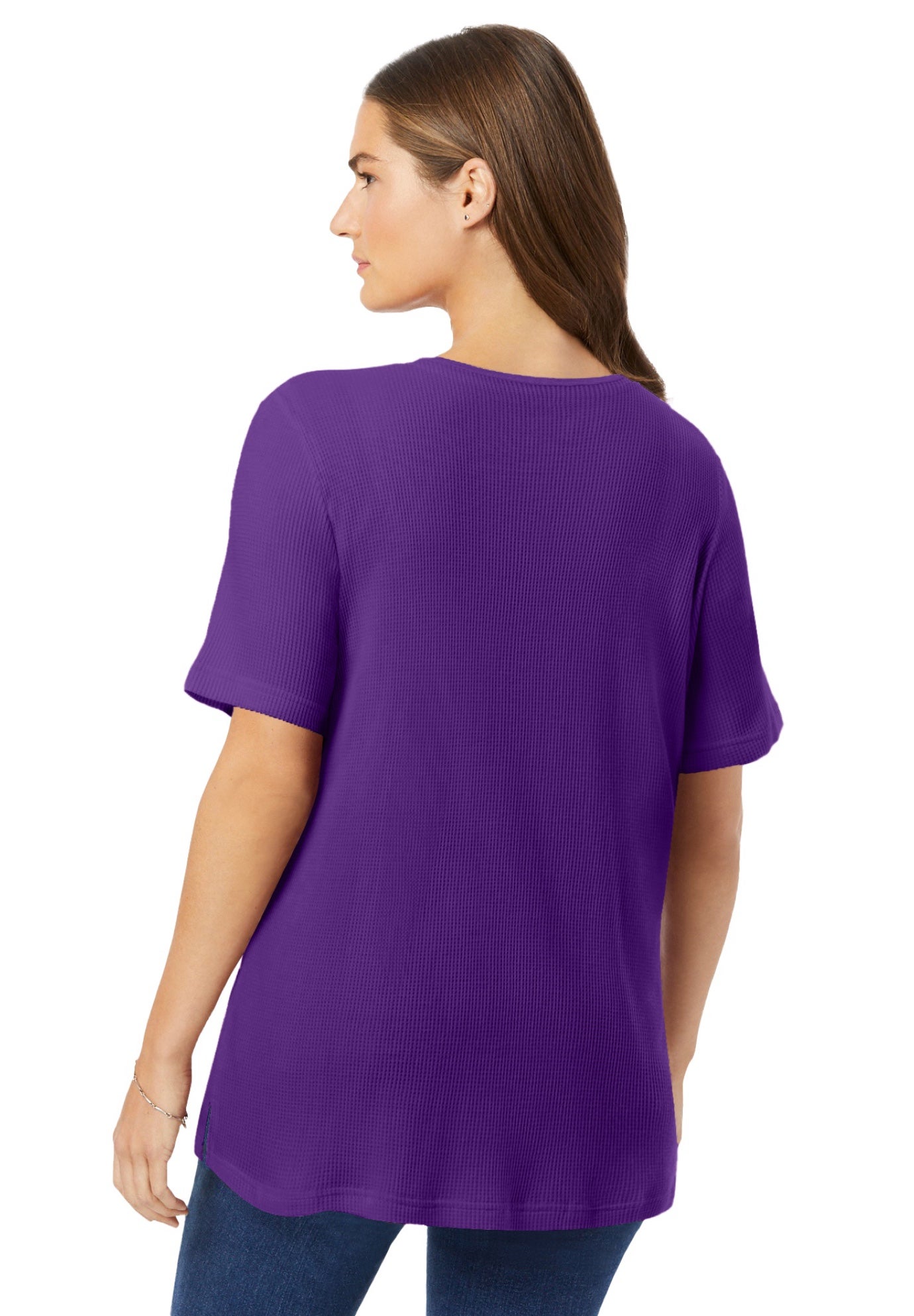Waffle Thermal Satin Trim Tee image number 1