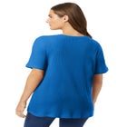 Waffle Thermal Satin Trim Tee image number null