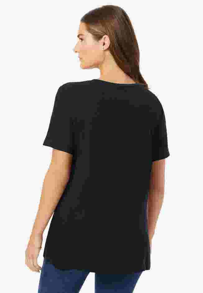 Waffle Thermal Satin Trim Tee image number 1