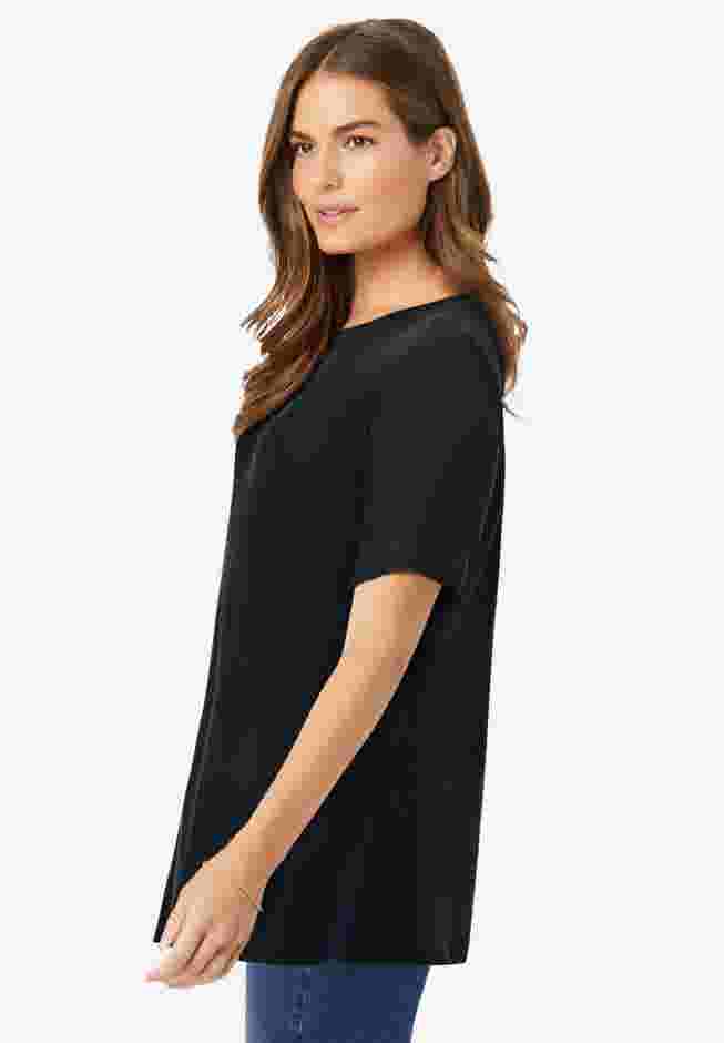 Waffle Thermal Satin Trim Tee image number 2