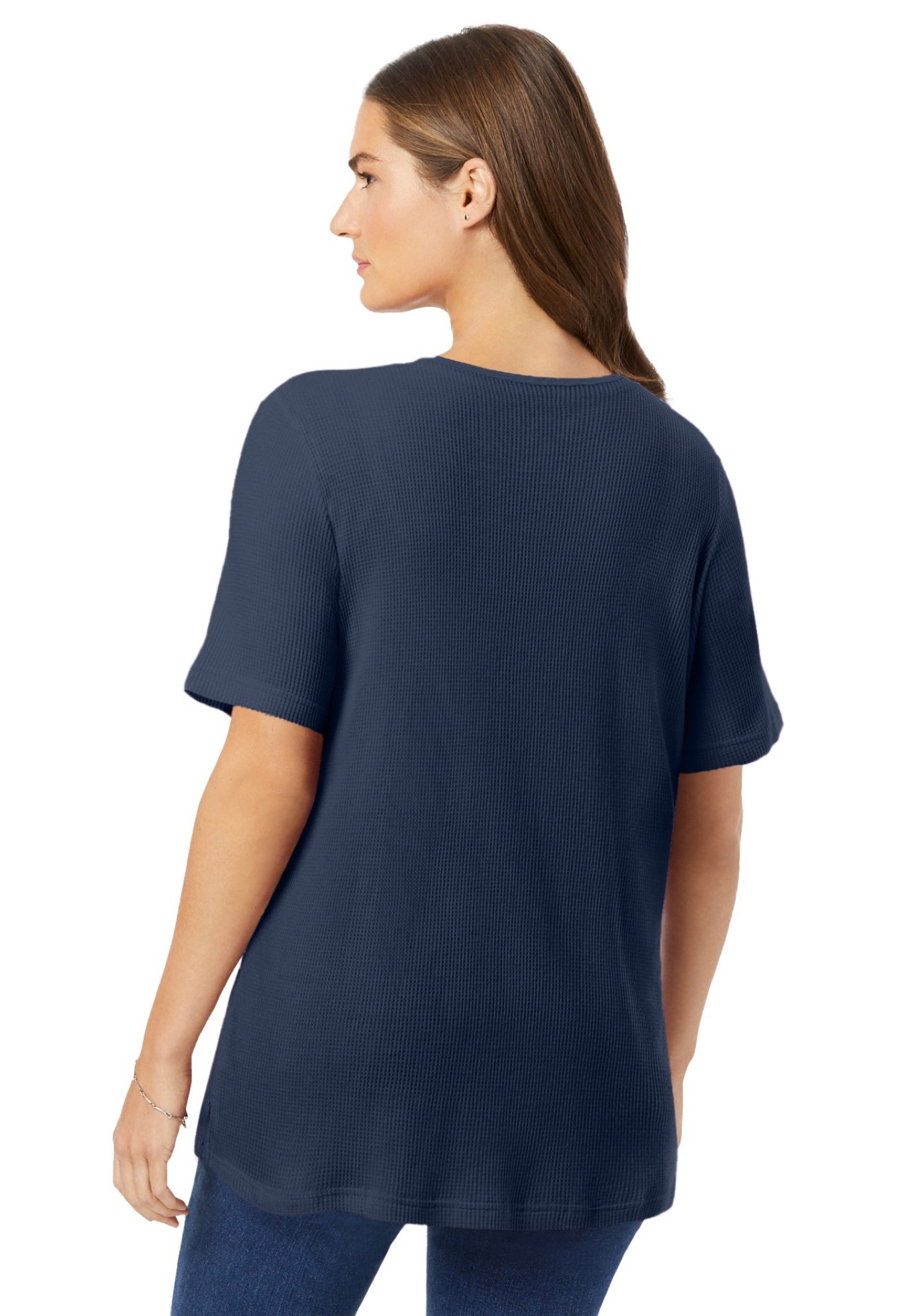 Waffle Thermal Satin Trim Tee image number 1
