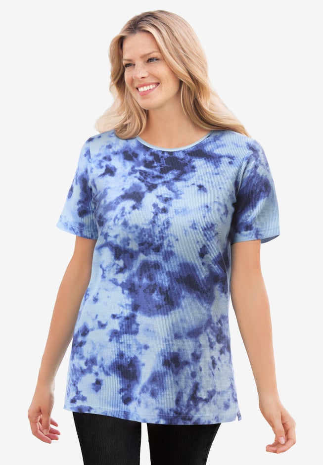 Waffle Thermal Satin Trim Tee image number 0