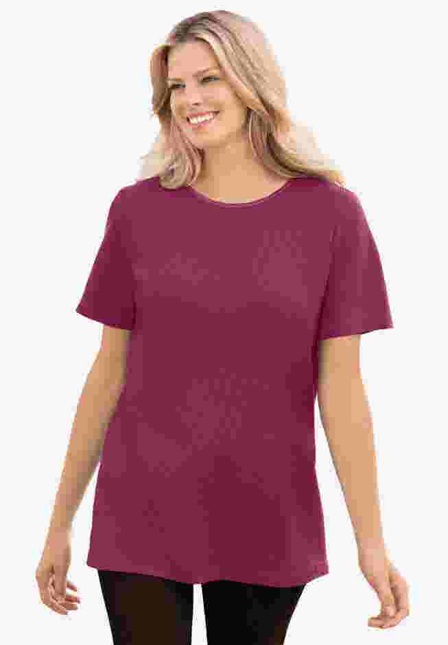 Waffle Thermal Satin Trim Tee image number 0