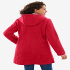 Double-Breasted Hooded Fleece Peacoat image number null