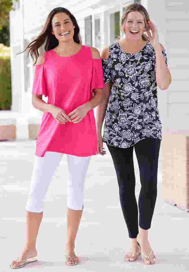 Short-Sleeve Cold-Shoulder Tee image number 5