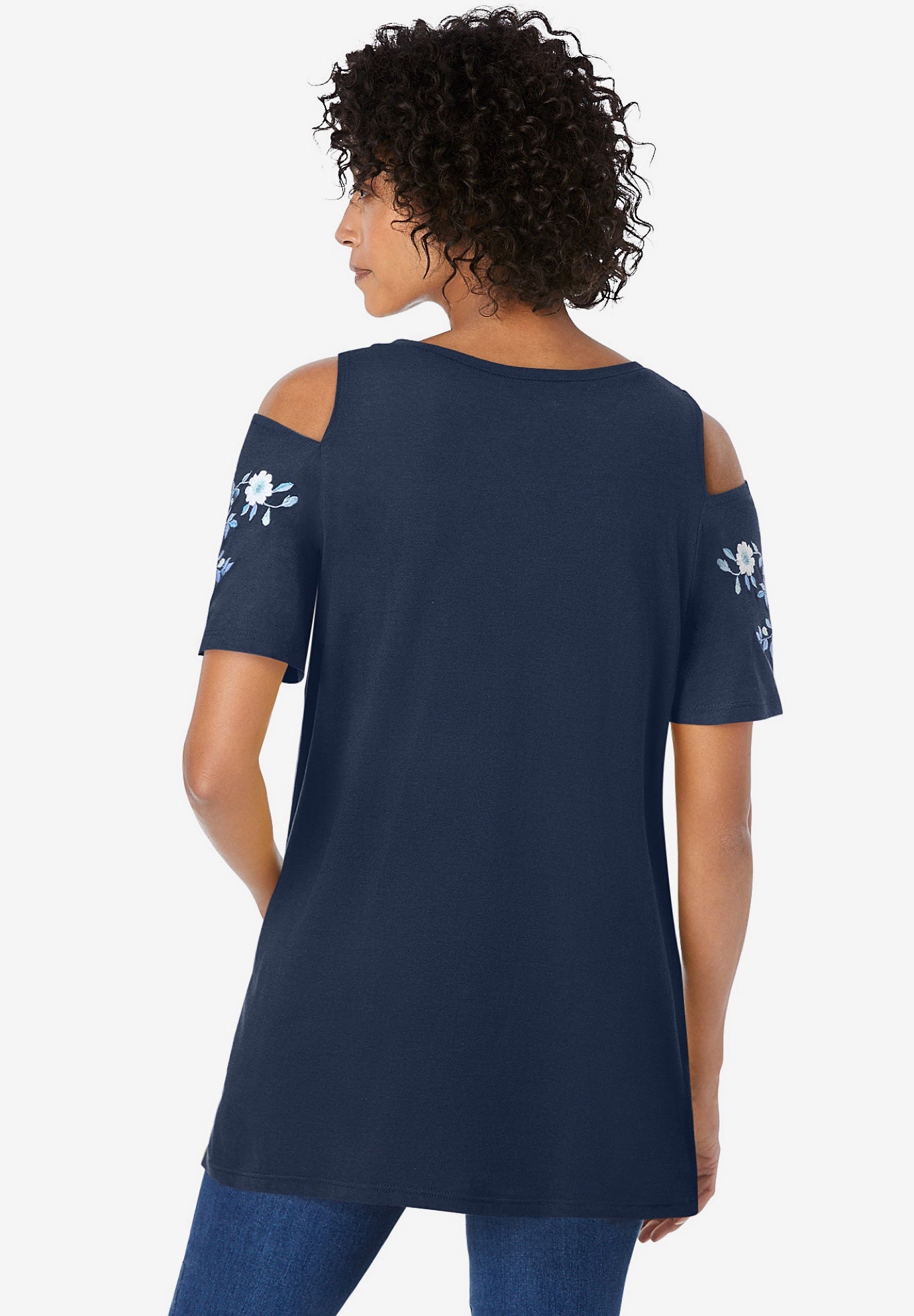 Short-Sleeve Cold-Shoulder Tee image number 1