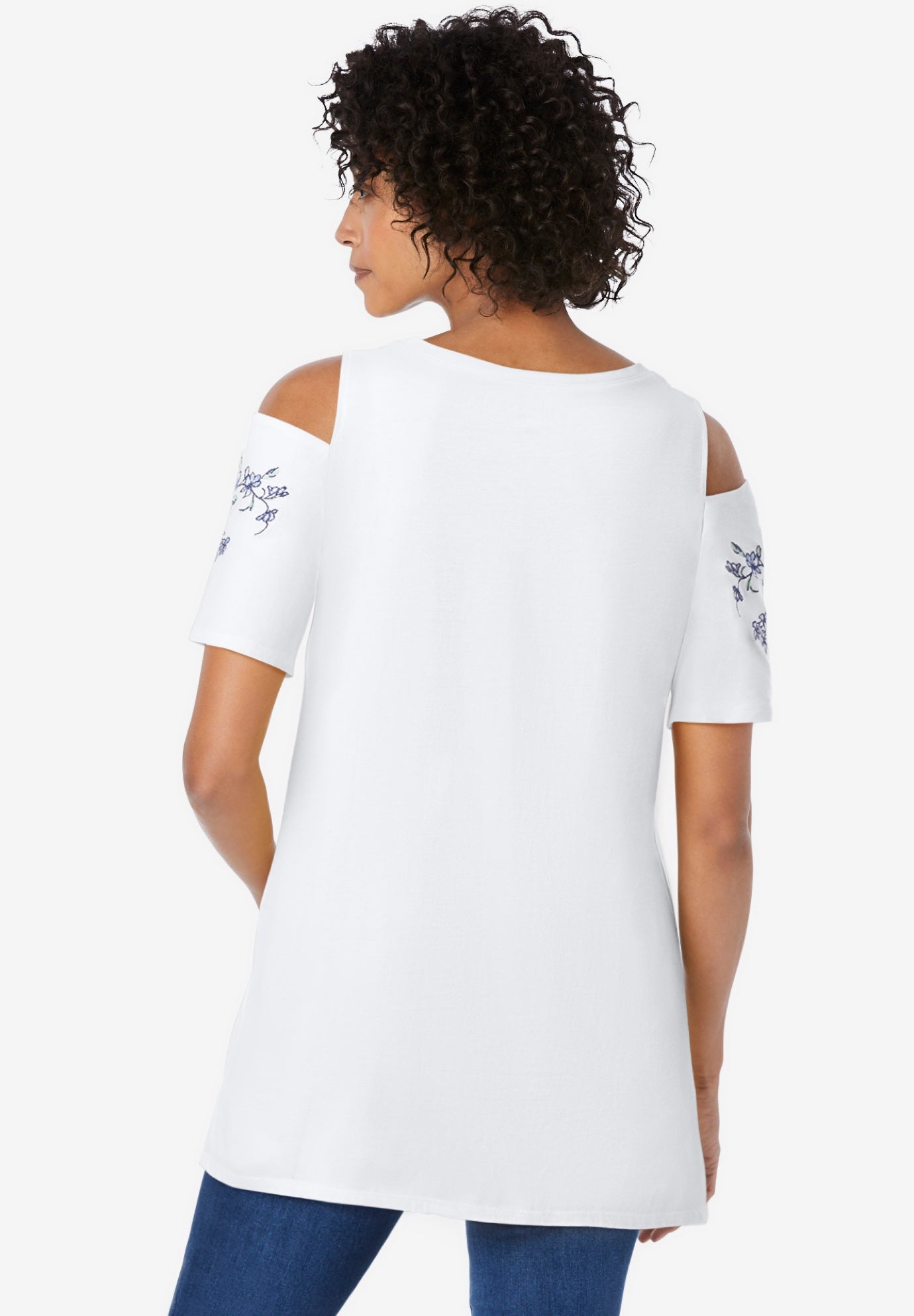 Short-Sleeve Cold-Shoulder Tee image number 1