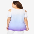 Short-Sleeve Cold-Shoulder Tee image number null