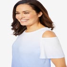 Short-Sleeve Cold-Shoulder Tee image number null
