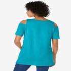 Short-Sleeve Cold-Shoulder Tee image number null