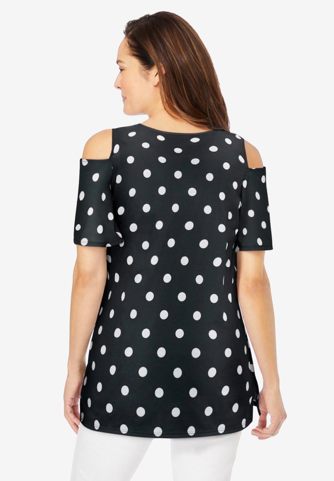 Short-Sleeve Cold-Shoulder Tee image number 1