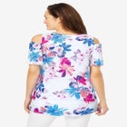 Short-Sleeve Cold-Shoulder Tee image number null