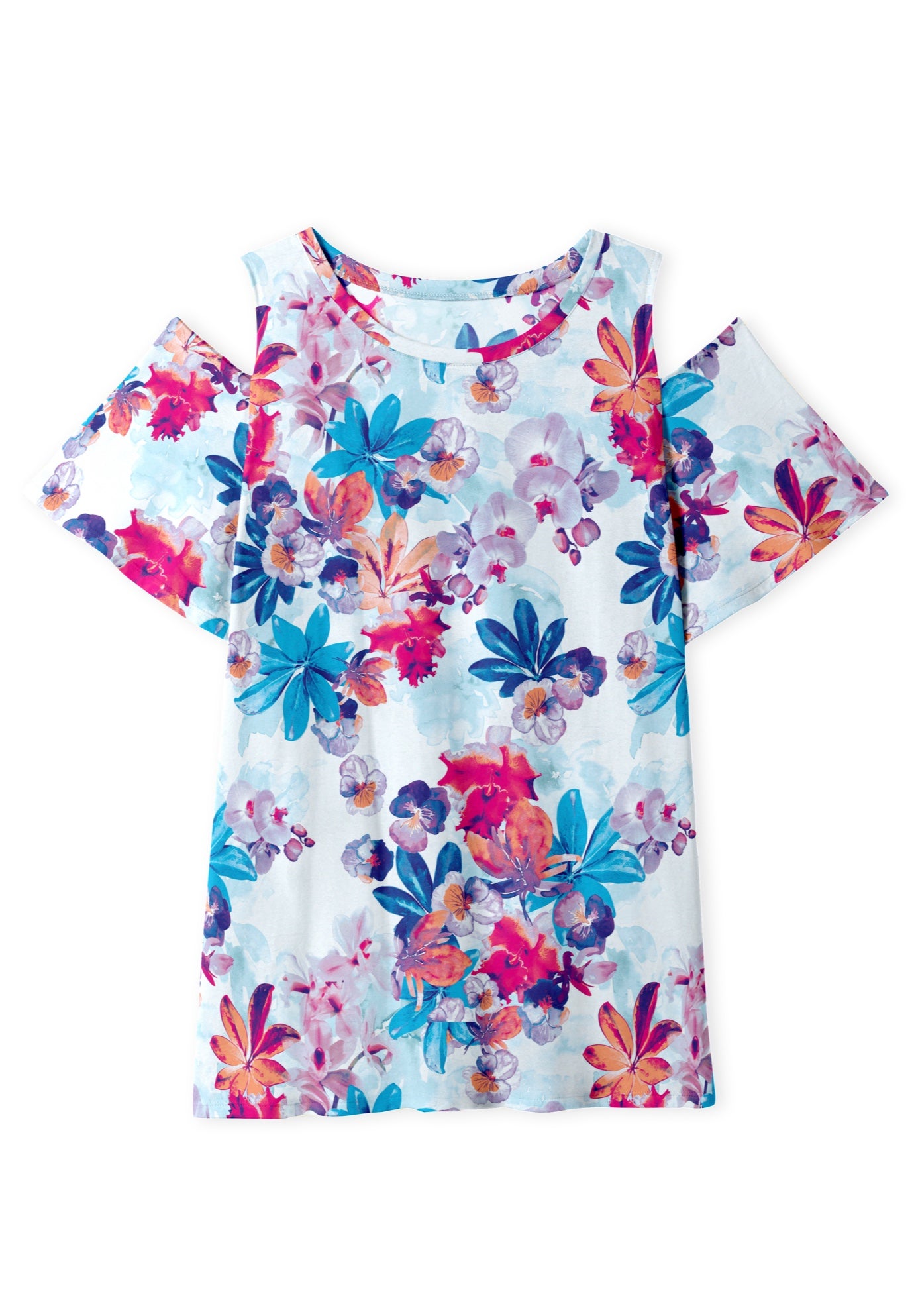 Short-Sleeve Cold-Shoulder Tee image number 3