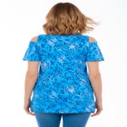 Short-Sleeve Cold-Shoulder Tee image number null