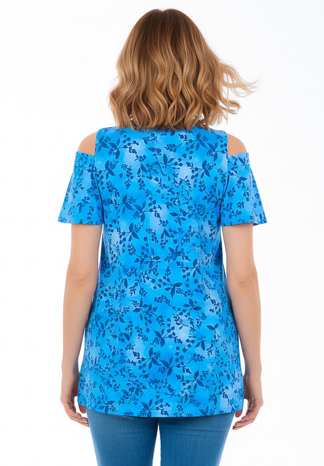 Short-Sleeve Cold-Shoulder Tee image number 1