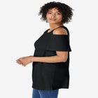 Short-Sleeve Cold-Shoulder Tee image number null