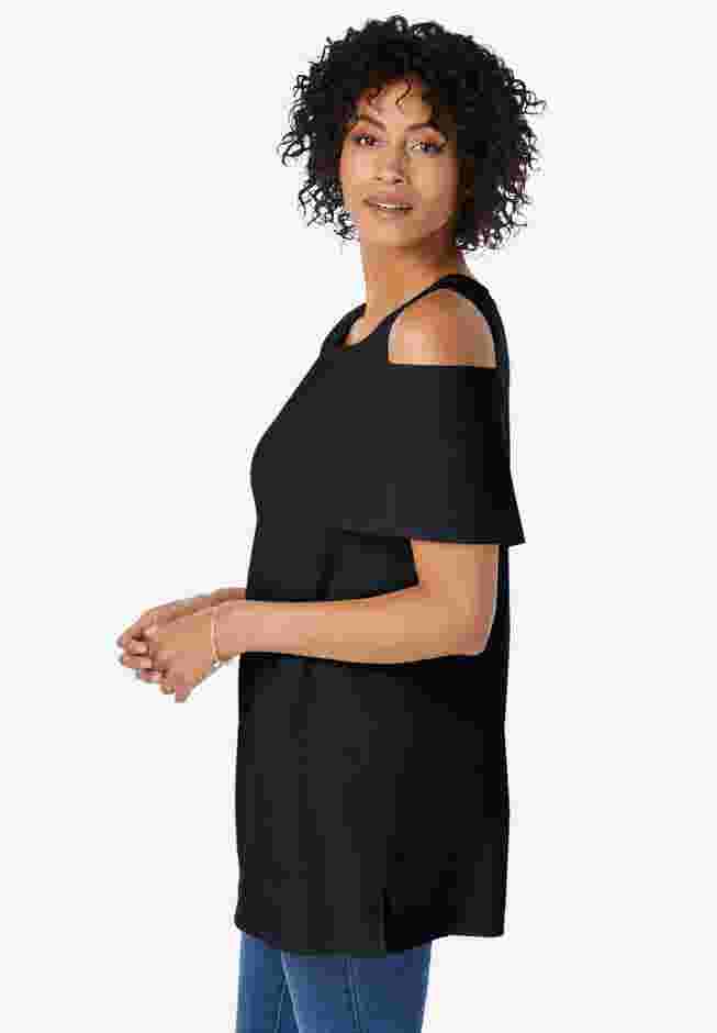 Short-Sleeve Cold-Shoulder Tee image number 2