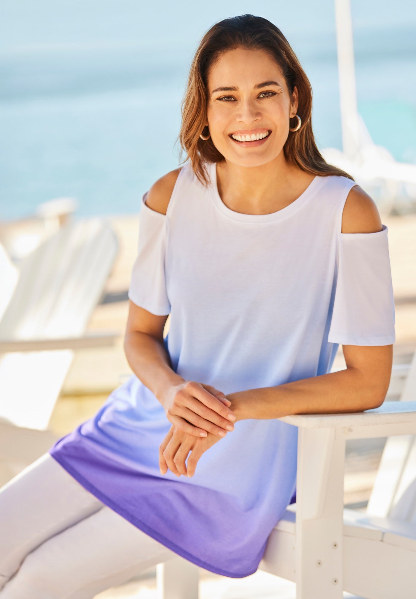 Short-Sleeve Cold-Shoulder Tee image number 0