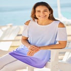 Short-Sleeve Cold-Shoulder Tee image number null