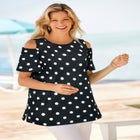 Short-Sleeve Cold-Shoulder Tee image number null