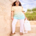 Short-Sleeve Cold-Shoulder Tee image number null