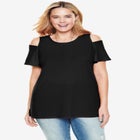 Short-Sleeve Cold-Shoulder Tee image number null