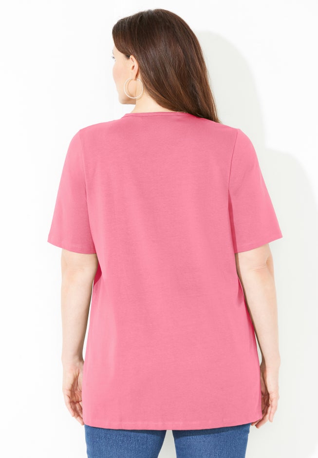 Suprema&reg; Crochet V-Neck Tee image number 1