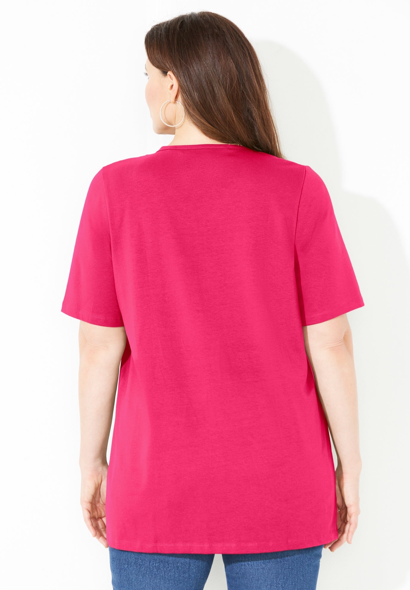 Suprema® Crochet V-Neck Tee image number 1