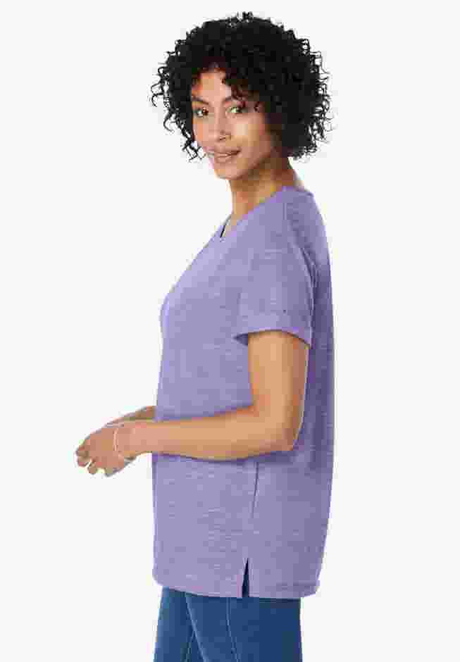 Marled Cuffed-Sleeve Tee image number 2