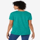 Marled Cuffed-Sleeve Tee image number null