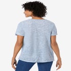 Marled Cuffed-Sleeve Tee image number null