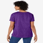 Marled Cuffed-Sleeve Tee image number null