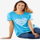 Marled Cuffed-Sleeve Tee image number null