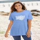 Marled Cuffed-Sleeve Tee image number null